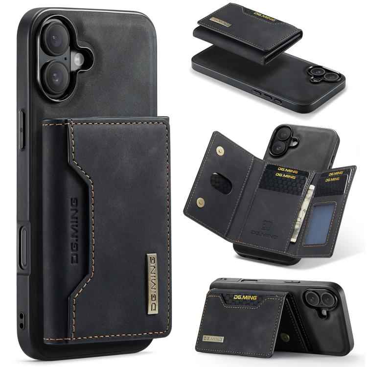 DG.MING M2 Series 3-Fold Card Bag Wallet Leather Phone Case