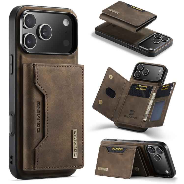 DG.MING M2 Series 3-Fold Card Bag Wallet Leather Phone Case