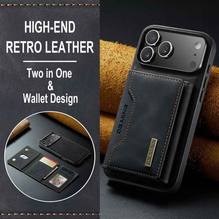 DG.MING M2 Series 3-Fold Card Bag Wallet Leather Phone Case
