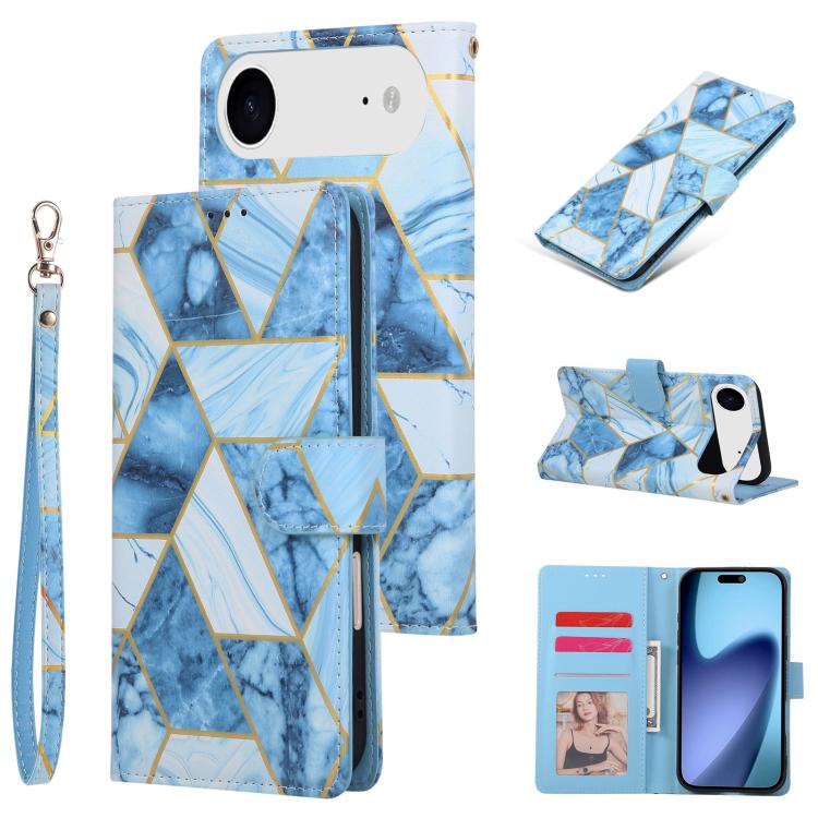 Marble Bronzing Stitching Leather Phone Case