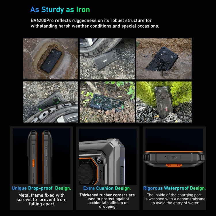 Blackview BV6200 Pro, Rugged Smartphone, 13000 mAh, 6GB+128GB, 6.56 inch, Android 14, MediaTek Helio P35 Octa Core