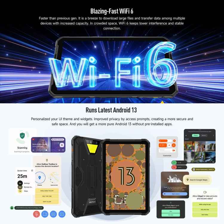 Ulefone Armor Pad 2 Rugged Tablet PC, 16GB+256GB 11 inch Android 13 MediaTek Helio G99 Octa Core 4G Network