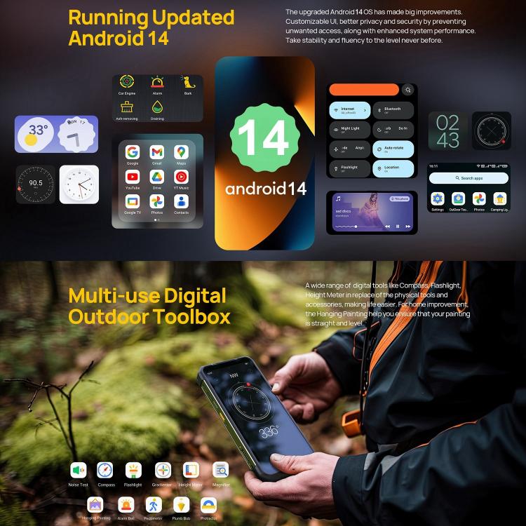 Ulefone Armor 24, Rugged Phone, 12GB+256GB, 22000mAh, 6.78 inch Android 13 MediaTek Helio G96 Octa Core