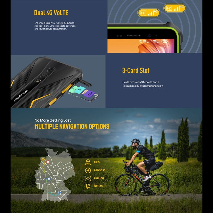 Teléfono robusto Ulefone Armor X12 con desbloqueo facial, pantalla de 5,45 pulgadas, Android 13 Go, MediaTek Helio A22, 3 GB + 32 GB, NFC 4G