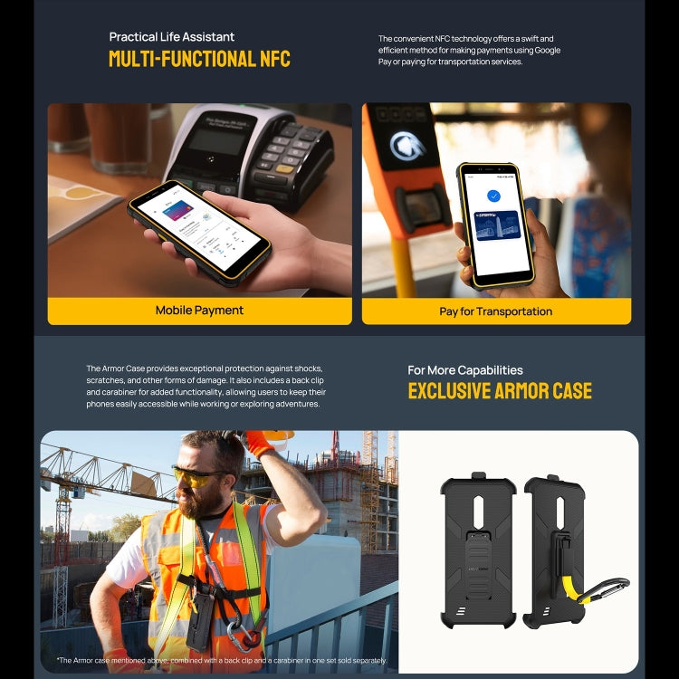 Teléfono robusto Ulefone Armor X12 con desbloqueo facial, pantalla de 5,45 pulgadas, Android 13 Go, MediaTek Helio A22, 3 GB + 32 GB, NFC 4G