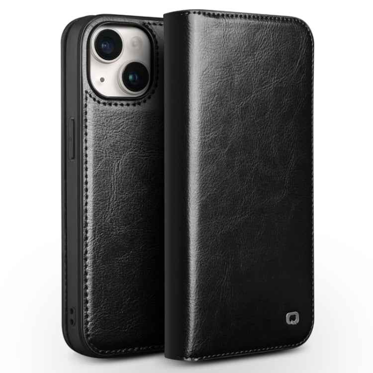 QIALINO Classic Genuine Leather Phone Case, For iPhone 15