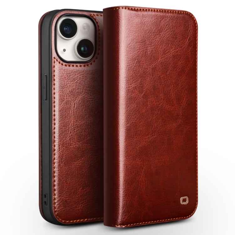 QIALINO Classic Genuine Leather Phone Case, For iPhone 15