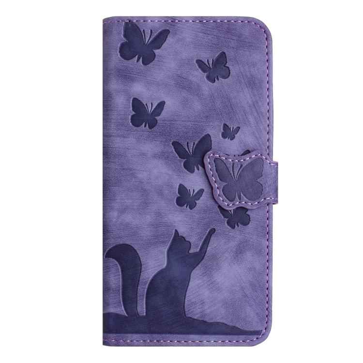 Butterfly Cat Embossing Flip Leather Phone Case