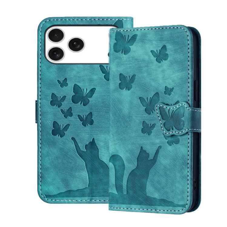 Butterfly Cat Embossing Flip Leather Phone Case