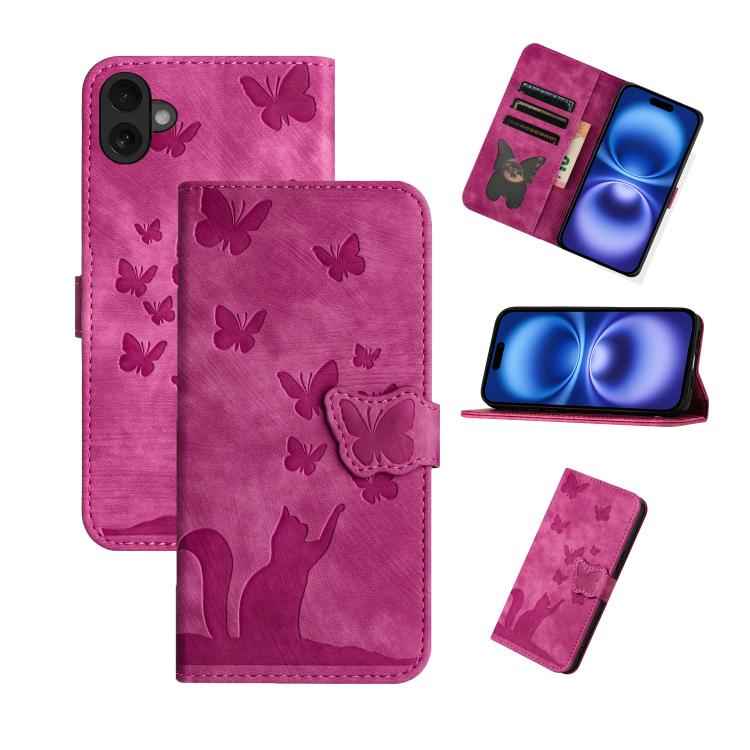 Butterfly Cat Embossing Flip Leather Phone Case