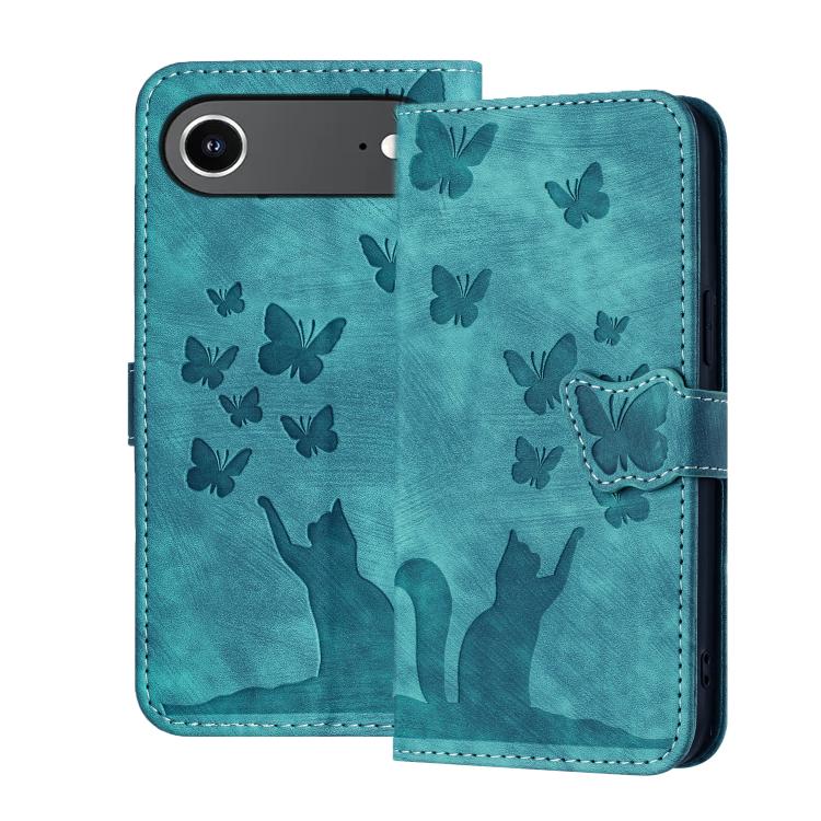 Butterfly Cat Embossing Flip Leather Phone Case