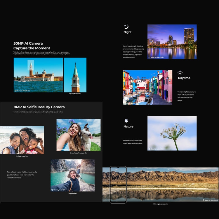 HOTWAV Note 13 Pro - 6.6 Inch Android 13 Smartphone, Octa Core T606 up to 1.6GHz, 8GB RAM, 256GB Storage, 4G Network, NFC, OTG, Side Fingerprint Identification