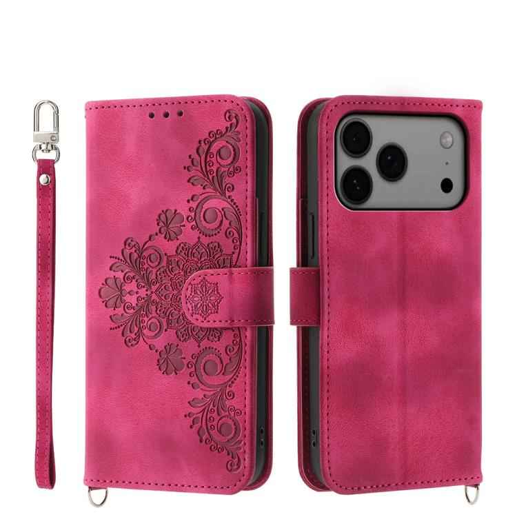 Skin-feel Flowers Embossed Wallet Leather Phone Case