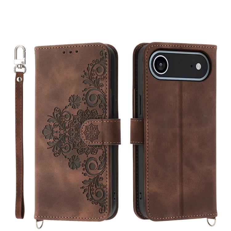 Skin-feel Flowers Embossed Wallet Leather Phone Case