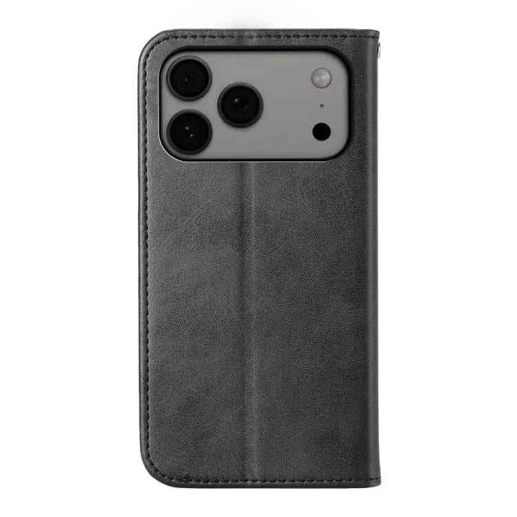 Cubic Grid Calf Texture Magnetic Leather Phone Case