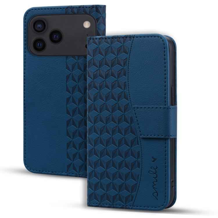 Business Diamond Buckle Leather Phone Case with Lanyard