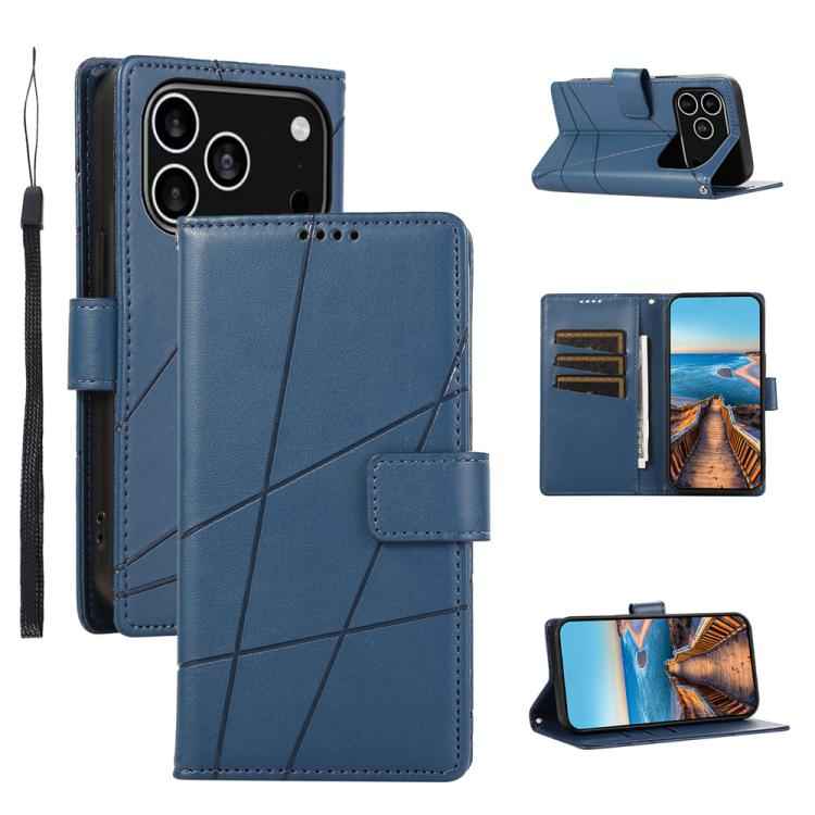 PU Genuine Leather Texture Embossed Line Phone Case