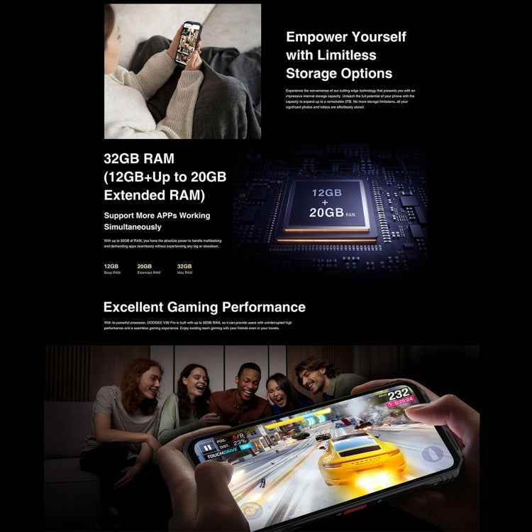 DOOGEE V30 Pro, 12GB+512GB, 200MP Camera, 10800mAh Battery, 6.58 inch Android 13 Dimensity 7050 , Support Google Pay