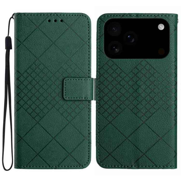 Rhombic Grid Texture Leather Phone Case