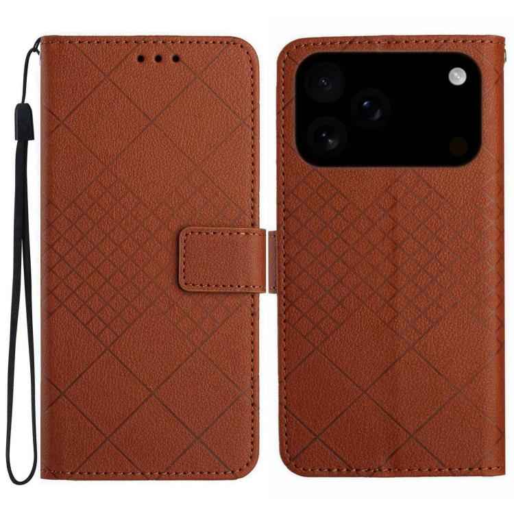 Rhombic Grid Texture Leather Phone Case