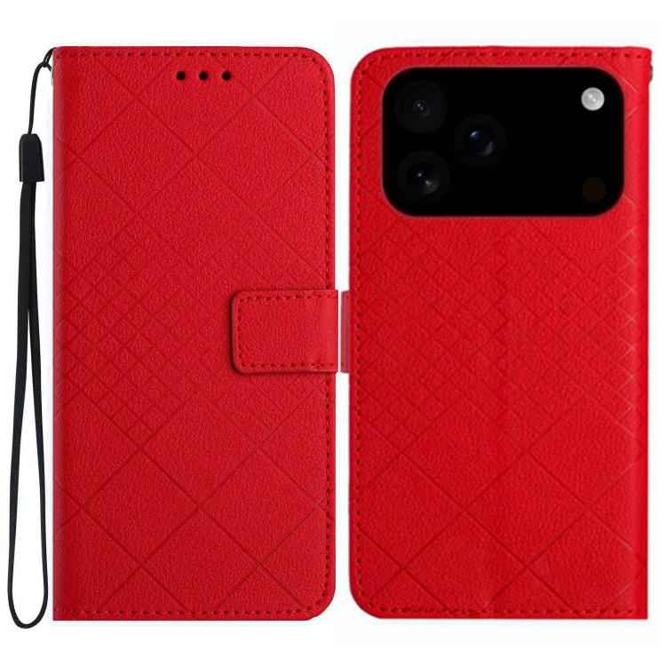 Rhombic Grid Texture Leather Phone Case