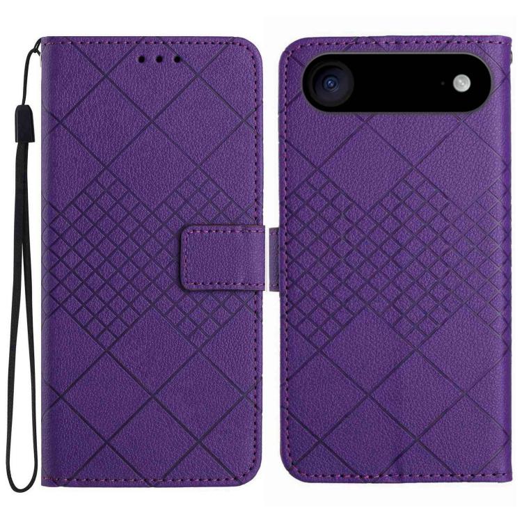 Rhombic Grid Texture Leather Phone Case