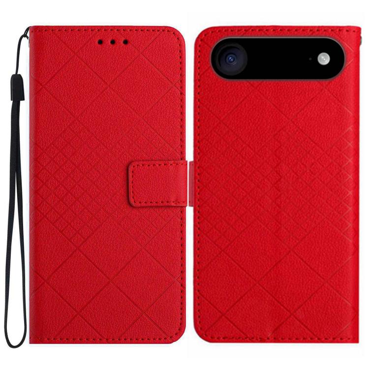 Rhombic Grid Texture Leather Phone Case