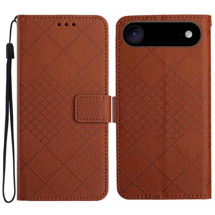 Rhombic Grid Texture Leather Phone Case