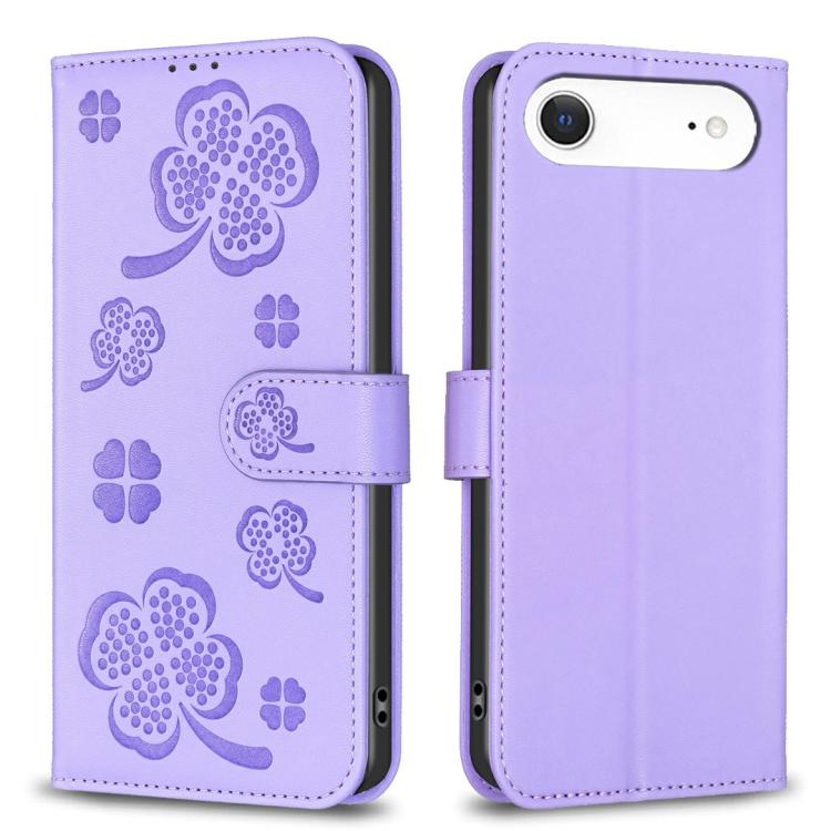 Four-leaf Embossed Leather Phone Case