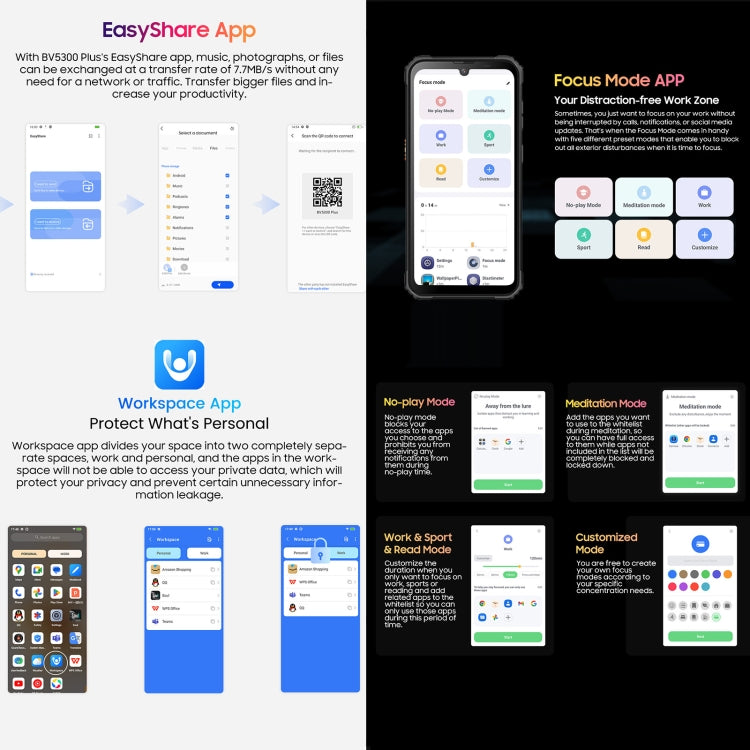 Blackview BV5300 Plus, Rugged Smartphone, 8GB+128GB, 6.1 inch Android 13 MediaTek Helio G72 Octa Core