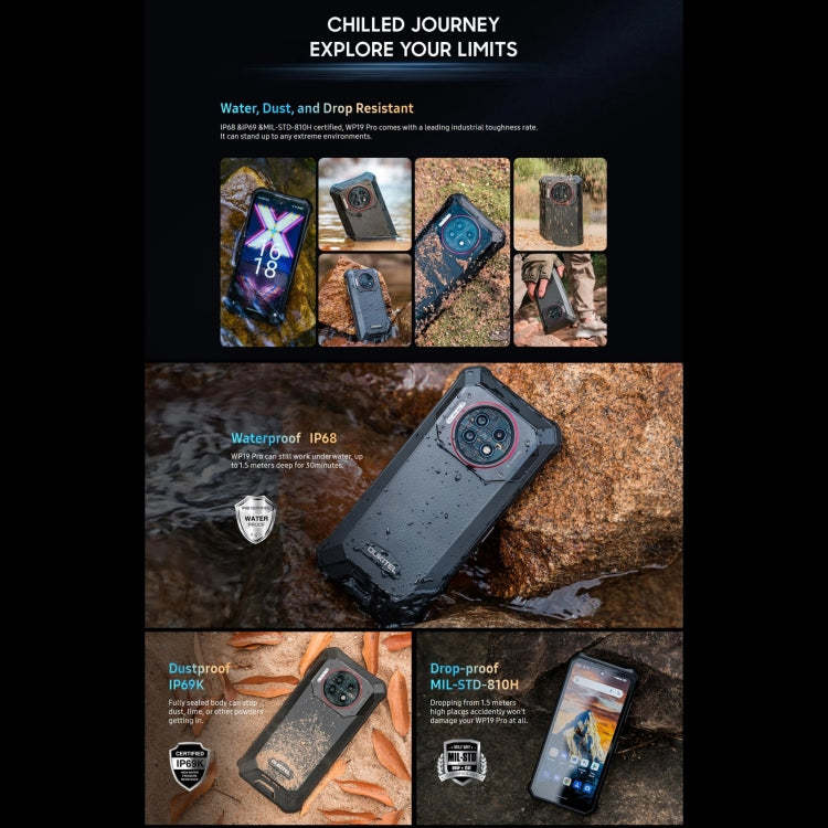Smartphone Oukitel WP19 Pro - MediaTek Helio G99 Octa-core de 6,8 pulgadas, 8 GB + 256 GB, conectividad 4G NFC