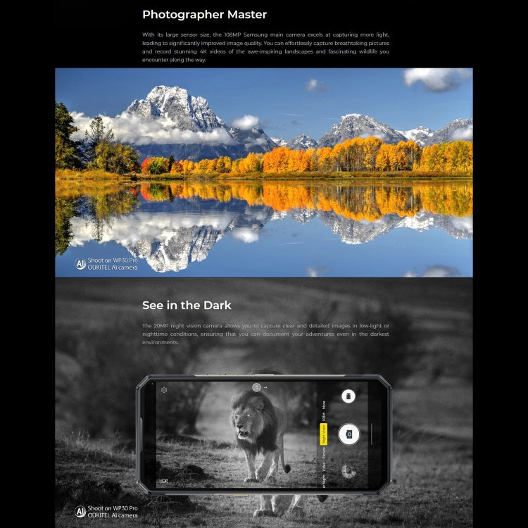 Oukitel WP30 Pro 5G, IP68/IP69K, 12GB+512GB, 108MP Camera, 11000mAh, 6.78 inch + 1.8 inch MediaTek Dimensity 8050 Octa-core