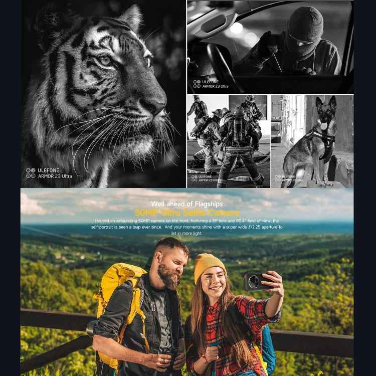 Ulefone Armor 23 Ultra Rugged Phone, 6.78 inch Android 13 MediaTek Dimensity 8020 Octa Core up to 2.6GHz, Satellite Messaging