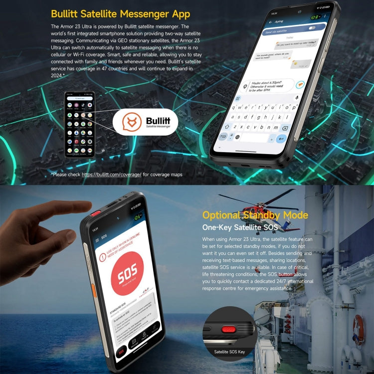 Ulefone Armor 23 Ultra Rugged Phone, 6.78 inch Android 13 MediaTek Dimensity 8020 Octa Core up to 2.6GHz, Satellite Messaging