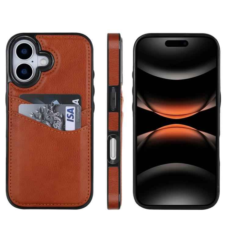 Litchi Leather Skin Card Slots Phone Case