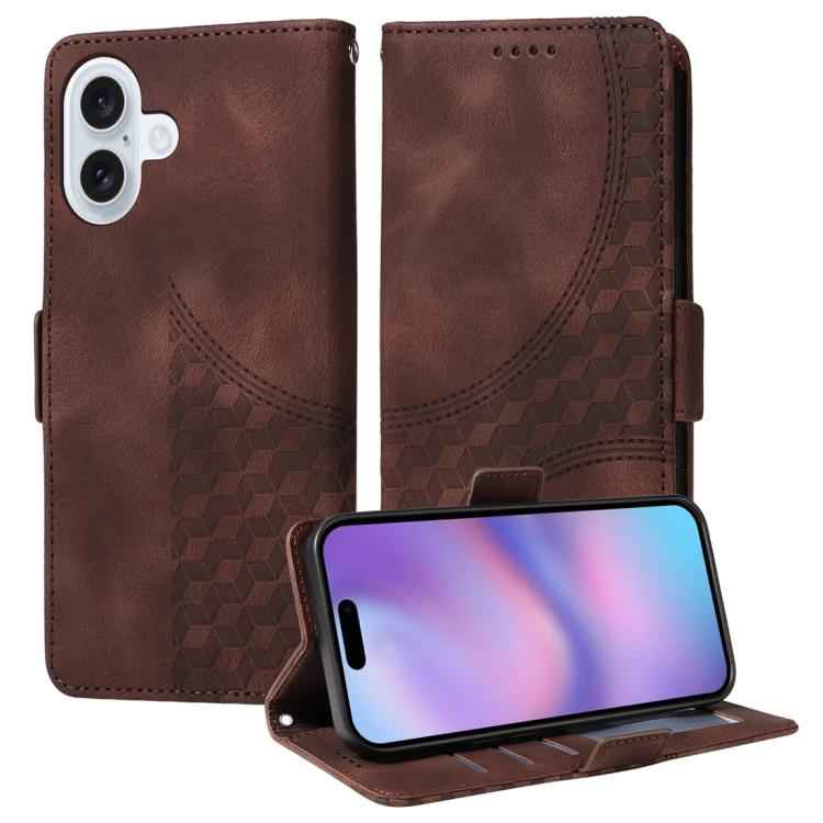 Embossed Rhombus Starry Leather Phone Case