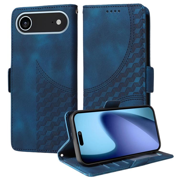 Embossed Rhombus Starry Leather Phone Case