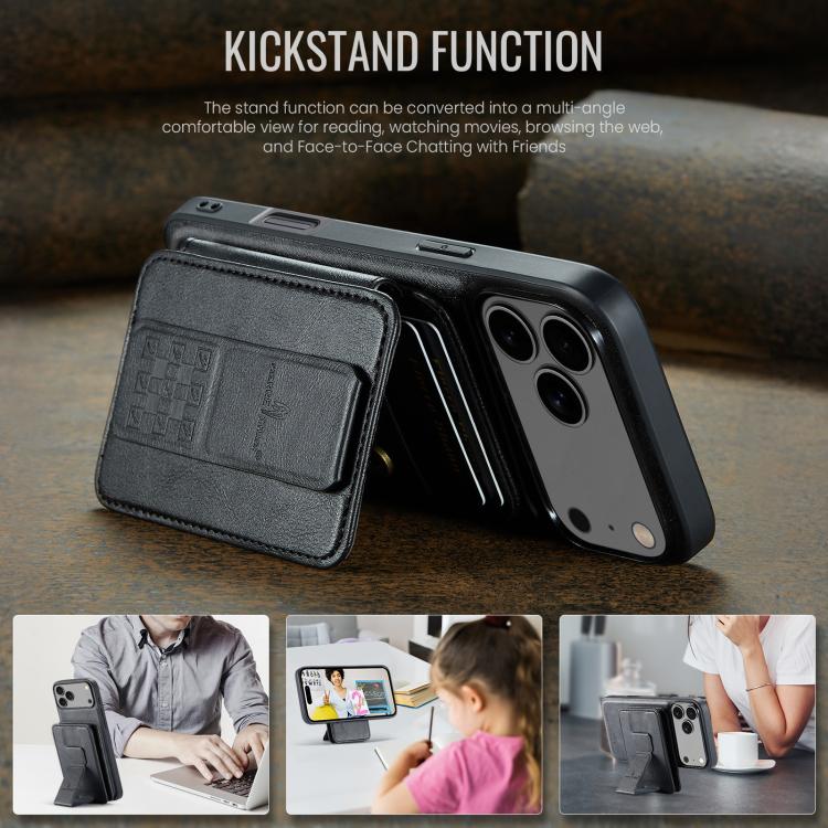 Fierre Shann Oil Wax Cow Leather Card Holder Back Phone Case