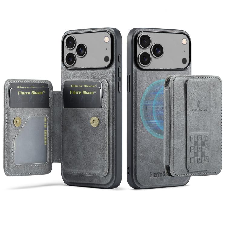 Fierre Shann Oil Wax Cow Leather Card Holder Back Phone Case