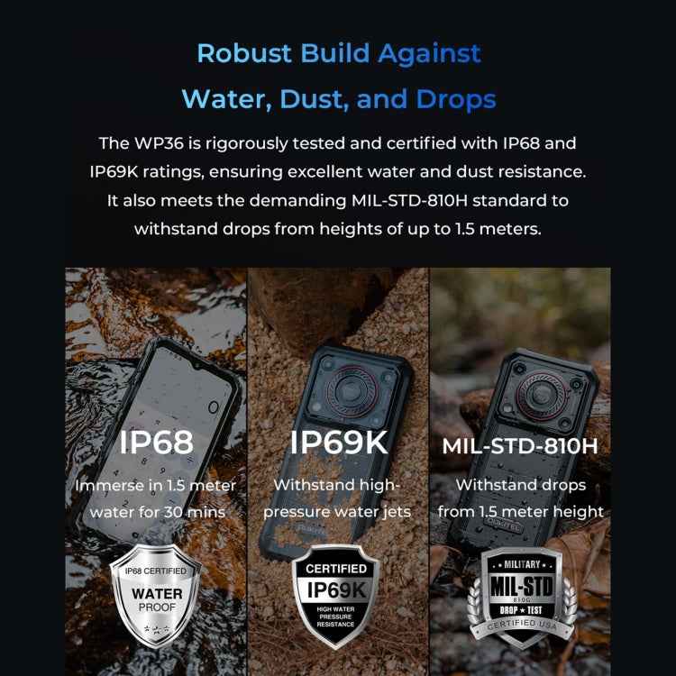 Oukitel WP36, IP68/IP69K, Fingerprint Identification, 10600mAh Big Battery, 6.52 inch MediaTek