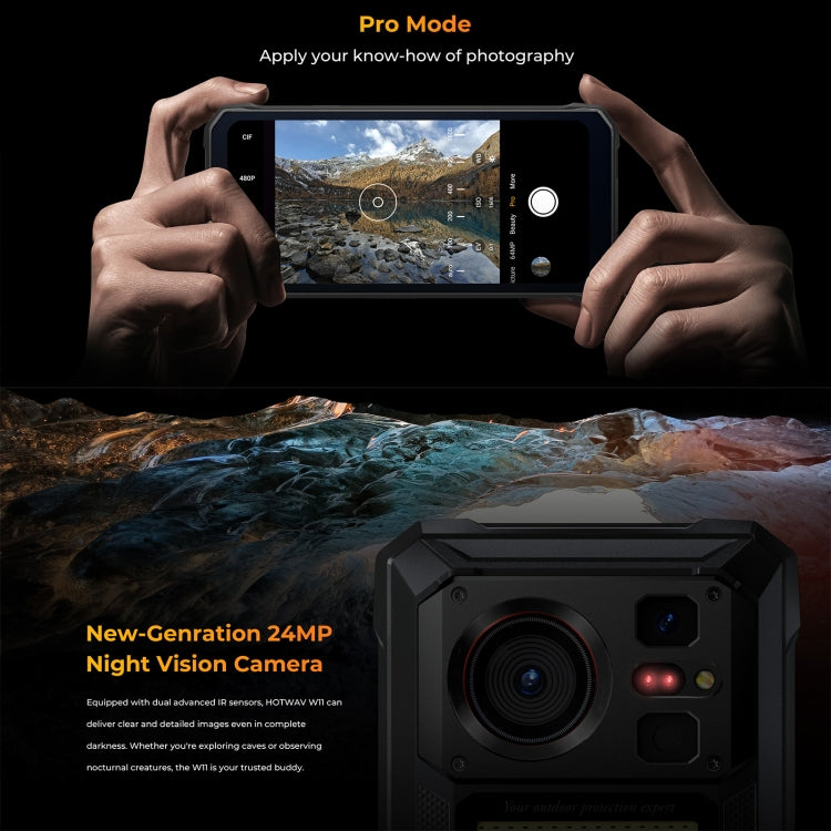 HOTWAV W11 Rugged Phone, Night Vision, 20800mAh, 6.6 inch Android 13, 64 MP Ultra Clear Main Camera,Recording Call