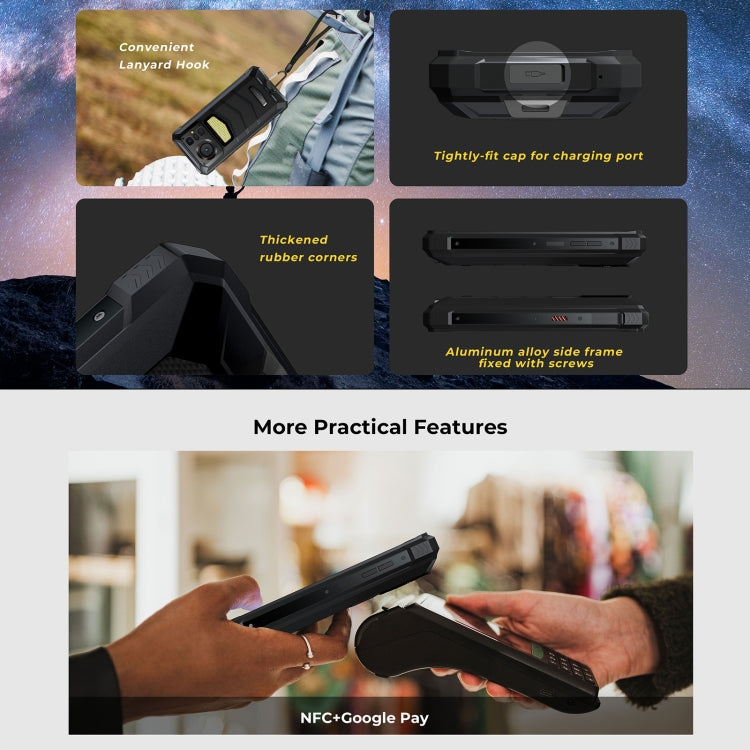 Teléfono robusto HOTWAV W11, visión nocturna, 20800 mAh, Android 13 de 6,6 pulgadas, cámara principal ultranítida de 64 MP, grabación de llamadas