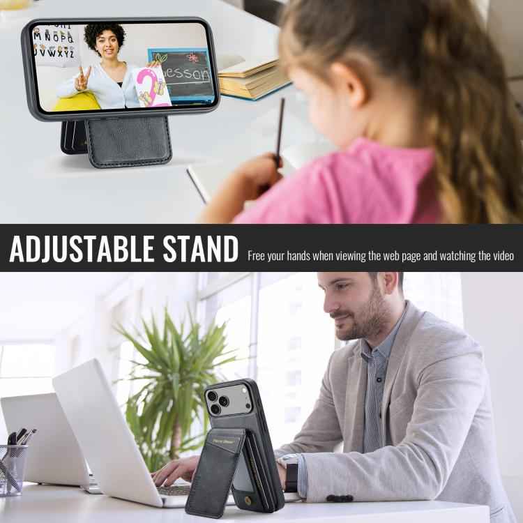 Fierre Shann Cowhide Vertical Flip Magnetic Card Holder Phone Case