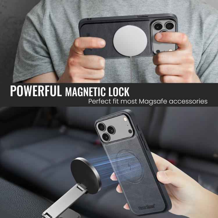 Fierre Shann Cowhide Vertical Flip Magnetic Card Holder Phone Case