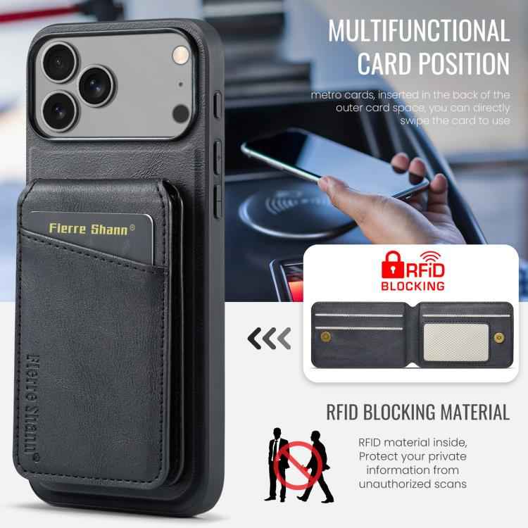 Fierre Shann Cowhide Vertical Flip Magnetic Card Holder Phone Case