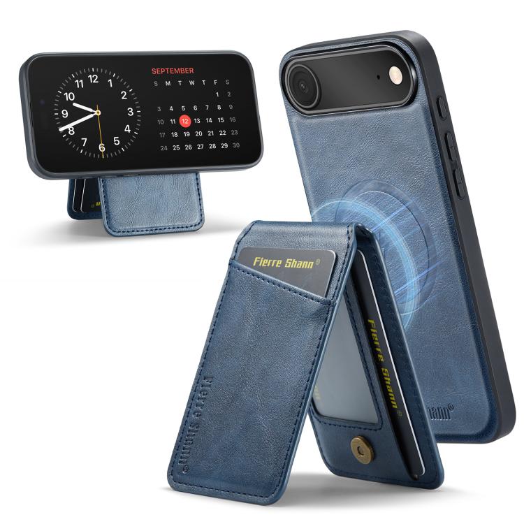 Fierre Shann Cowhide Vertical Flip Magnetic Card Holder Phone Case