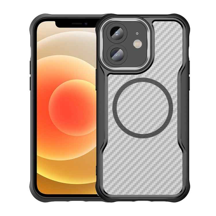 Carbon Fiber Texture MagSafe Translucent Phone Case, For iPhone 12, For iPhone 12 Pro Max, For iPhone 12 Pro, For iPhone 11 Pro Max, For iPhone 11, For iPhone 11 Pro