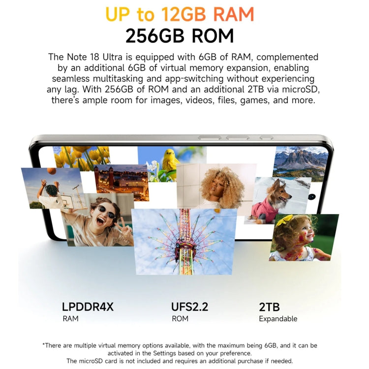 Ulefone Note 18 Ultra, 6GB+256GB, 6.78 inch Android 13, Side Fingerprint,MediaTek Dimensity 720