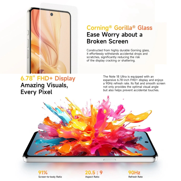 Ulefone Note 18 Ultra, 6GB+256GB, 6.78 inch Android 13, Side Fingerprint,MediaTek Dimensity 720