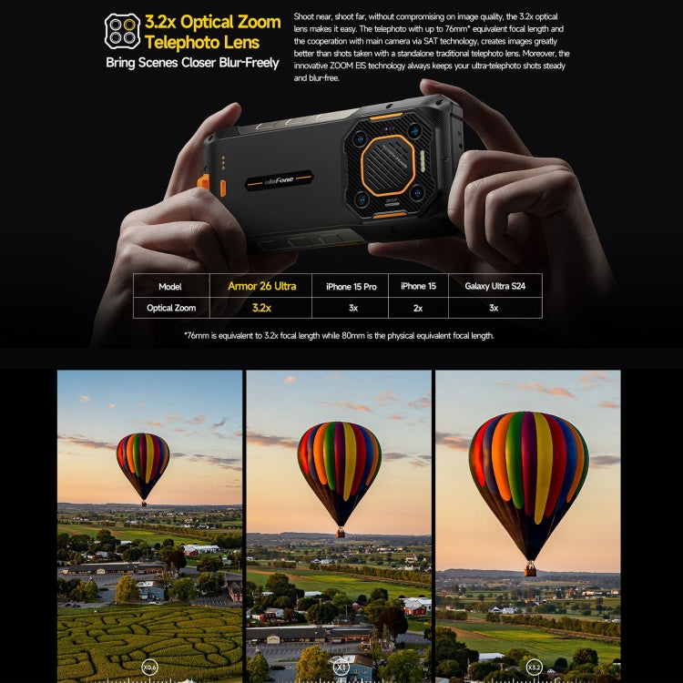 Ulefone Armor 26 Ultra 12GB+512GB,Walkie-Talkie Version Rugged Phone, 6.78 inch Android 13 MediaTek Dimensity 8020 Octa Core